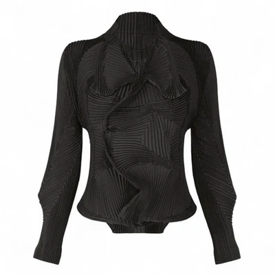 ISSEY MIYAKE A-POC ABLE Sculptural Spiral Pleated Jacket Black Avant Garde Arc - Image 1 of 3