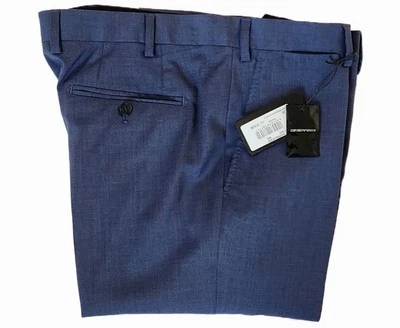EMPORIO ARMANI STRETCH TROUSER DRESS PANTS SIZE 50 PRO HEMMED 34/28 100% WOOL - Image 1 of 4