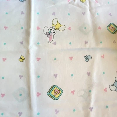 Vintage Precious Moments Nursery Fabric White Cotton Blend 26x44 - Image 1 of 4