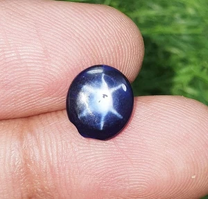 3.04 Ct 6 Rays Blue Star Sapphire Oval Cabochon Lab Grown Loose Gemstone 9.5x9MM - Picture 1 of 5