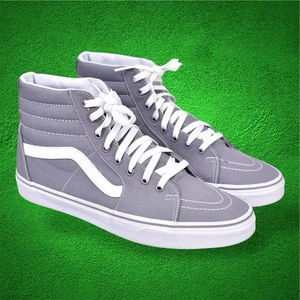 Vans Sk8-Hi Unisex Frost Grey High Top Canvas Shoe Men's 11.5 Worn 1 Time - Picture 1 of 11