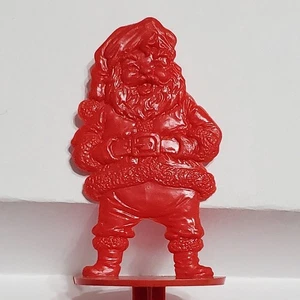 1960 CARTOON 6/Santa Claus Buried Treasure Plastic Ice Cream Stick red color - Picture 1 of 2