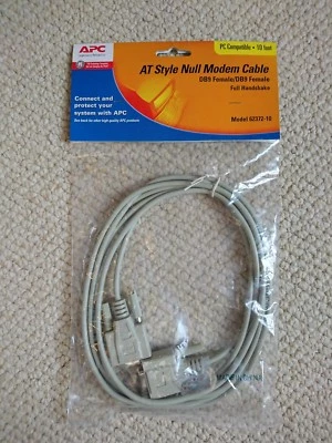 RS232 Serial APC Null Modem Cable DB9 Female To DB9 Female 10 Foot - Image 1 of 3