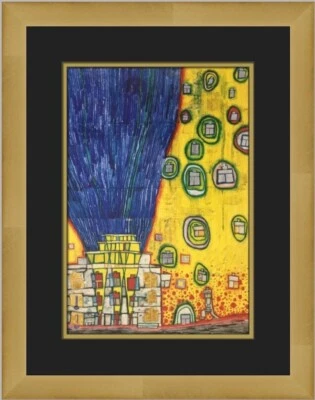 Friedensreich Hundertwasser Water Fire Custom Framed Print - Imagem 1 de 2