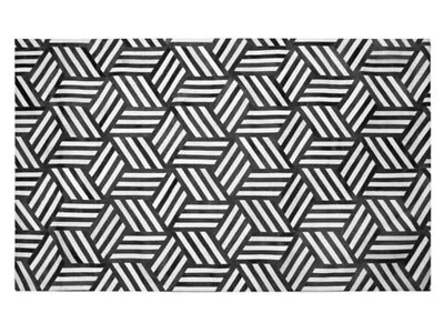 Premium Black Cowhide Rug  Handmade 8×10 ft Natural Hair-On Leather Carpet - Image 1 of 4