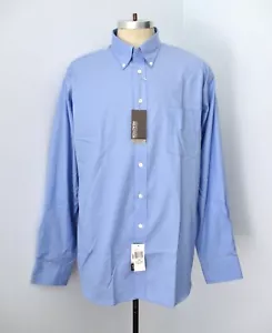 NWT Kenneth Cole Cornflower Blue Pinpoint Non-Iron Cotton BD Office Shirt 2XL - Picture 1 of 7