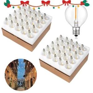 25/50 Pack G40 LED Replacement Bulb,E12 1W Light Bulbs For Outdoor String Lights - Picture 1 of 15