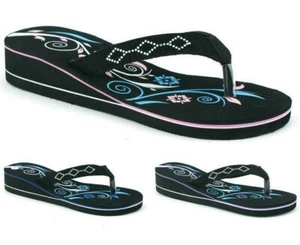 SANDALIAS DE MUJER SEÑORA TACÓN BAJO CUÑA VERANO PLAYA CHANCLAS TANGA ZAPATOS TALLA - Imagen 1 de 27
