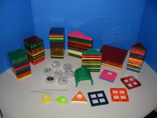 XMAG + VALTECH MAGNA AZULEJOS MAGNÉTICOS TRANSPARENTES + OPACOS 136 Piezas Lote Mixto Ver Fotos Foto 1 de 4