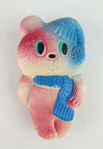 Rare Vintage 60s Soviet Rubber Toys Bear Winnie the Pooh in Winter Hat and Scarf - Picture 1 of 2