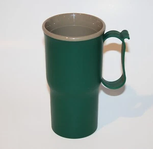 Tupperware Commuter Mug Insulated 12 oz. Tumbler Travel Cup Hunter Green Vintage - Picture 1 of 4