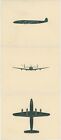 THREE VINTAGE AIRCRAFT SILHOUETTE RECOGNITION CARDS - C-121C SUPER CONSTELLATION