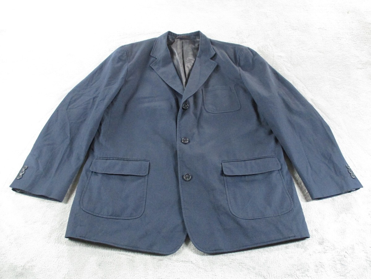 Moda Spiga Sport Coat Jacket Mens 44R Blue Casual Work Business