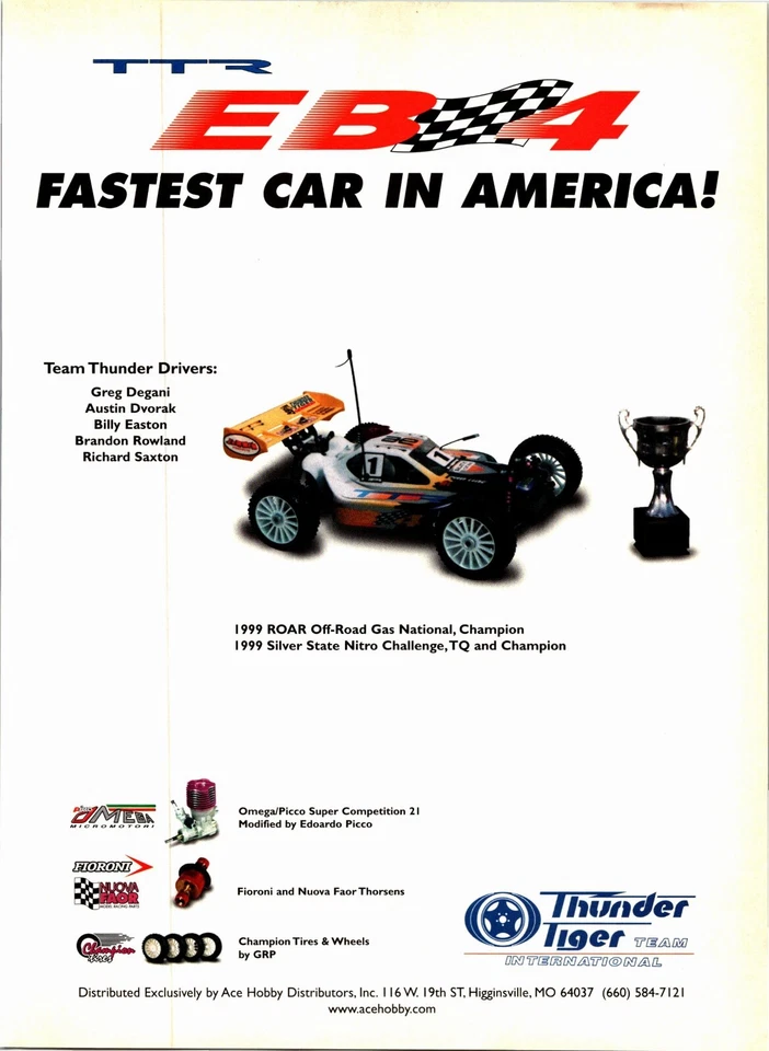 Thunder Tiger EB4 RC Buggy Impresión Anuncio Arte de Pared Decoración Efímera Más Rápido de América Foto 1 de 1