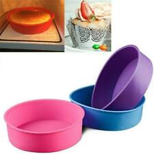 UK Non-stick Silicone Round Cake Pan Tins Baking Mould Bakeware Tray Bread 4Inch