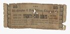 25¢ Washington & New Orleans Telegraph Co. Note – Mobile, AL – Civil War Money