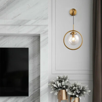 Indoor Wall Lamp Bedroom Wall Lighting Glass Wall Light Hallway Gold Wall Sconce - Image 1 of 4