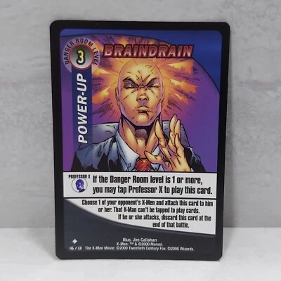 Marvel X-Men #46 Power Up Braindrain Trading Card WOTC 2000 TCG CCG - Image 1 of 4