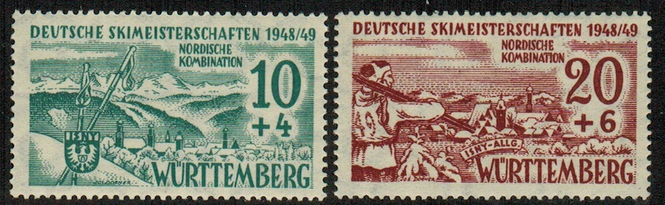 Germany #8NB5-6, '49 Ski Championship NH F/VF - Image 1 of 1