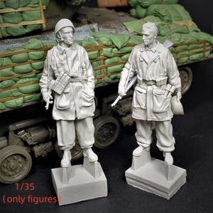 1/35 resin figures model kit WW II German soldiers 2 man unassembled unpainted - Picture 1 of 2