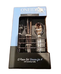 Oneida Impact 12-Piece Casual Flatware Set with Countertop Caddy, Service for 4 - Picture 1 of 3