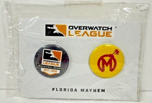 Overwatch League 2017-2018 Florida Mayhem Juego de 2 Insignias Nuevo - Imagen 1 de 6