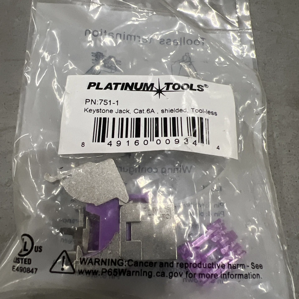 Platinum Tools Keystone Jack CAT6A Shielded Tool-Less  (751-1) - image 1 of 4