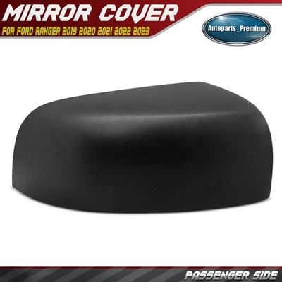 Tapa de cubierta de espejo retrovisor lateral de pasajero negra texturizada para Ford Ranger 2019-2023 Foto 1 de 4