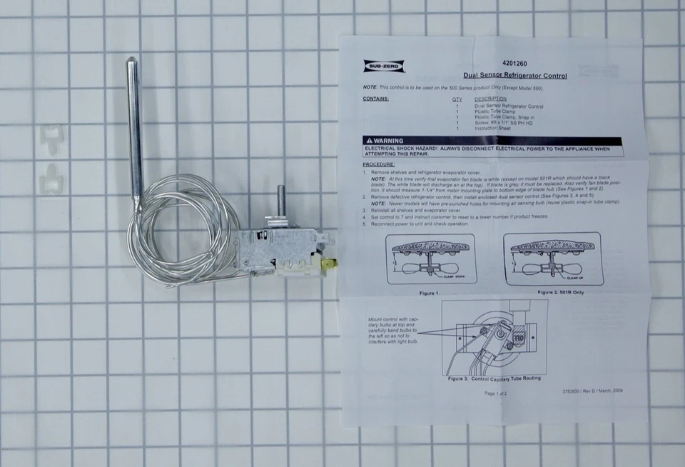 4201260 SUB ZERO CONTROL DE PIEZAS REF 500 SERIES SVCE Foto 1 de 1