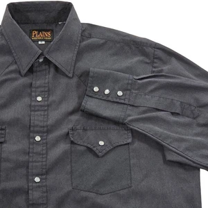 Plains Western Wear Brown Long Sleeve Pearl Snap Western Shirt Mens Large - Picture 1 of 6