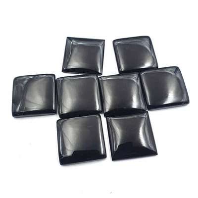 Natural Black Spinel Square Cabochon Loose Gemstone lot 3 Pcs 25 MM 101 CT - Image 1 of 3