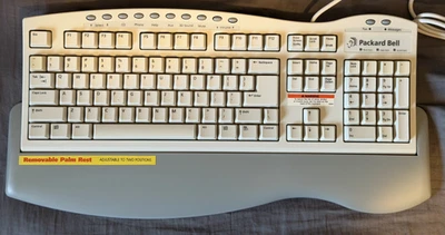 Vintage Packard Bell PS/2 Computer Media Select Keyboard Beige FDA-116C - Image 1 of 4
