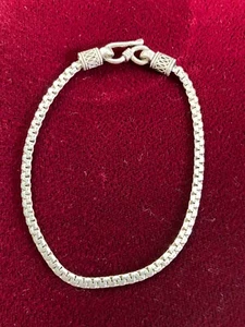 Bracciale Catena Maglia Boston Argento Sterling .925 3 mm 7,25" Fibbia Gancio 5 grammi - Foto 1 di 13