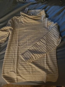 Women's Ultrasoft Sweats Funnelneck Pullover, Stripe | Sweatshirts at L.L.Bean - Picture 1 of 7