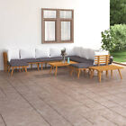 12 Piece Garden  Set With Cushions Solid Acacia Wood A5t7