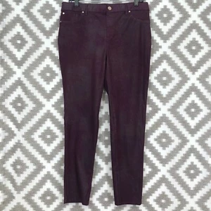 Pantalones de mezclilla ajustados de gamuza sintética borgoña talla 8 - Imagen 1 de 6
