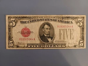 1928 E $5 19385044 A RED SEAL - Picture 1 of 2