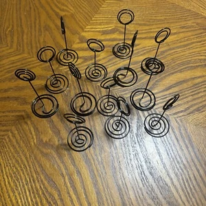 64 Pieces Table Place Card Holders Black Wire 3-4” H x 1-1/2" Dia. Base Placard - Picture 1 of 5
