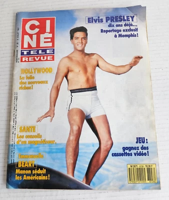 Skyrock 1987 July 9 Cine Tele Revue Magazine - Elvis Presley Cover - E 12011 - Image 1 of 4