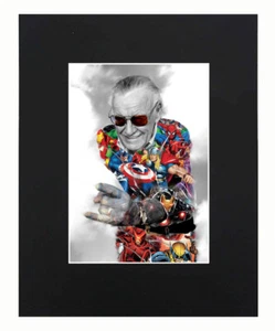 Stan Lee marvel Art Print Poster Decor picture Photograph Display Matted 8x10 - Picture 1 of 5