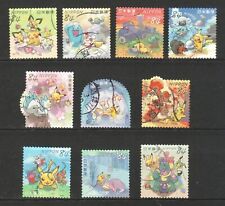 JAPAN 2021 POKEMON GAME CARD 84 YEN COMP. SET OF 10 STAMPS FINE USED CONDITION