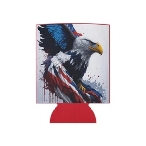 4th of July Gift Independence Day Fathers Day Proud American Can Cooler - Picture 1 of 11