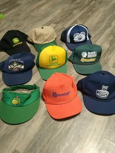 Vintage Advertising Farm Agriculture Trucker Snapback Hat Cap John Deere Lot (D) - Picture 1 of 12