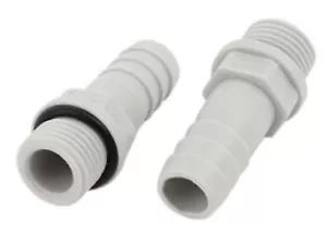 Male 1/4" BSP Thread Straight Plastic 12mm Hose Barb Tail Water Air Fitting pipe - Picture 1 of 2