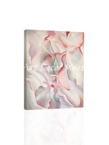 Pink Sweet Peas-O'Keeffe - CANVAS or PRINT WALL ART - Picture 1 of 2