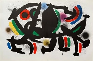 Joan Miro Original Stone Lithograph VIII Mourlot 1972 Doublepage Art with COA - Picture 1 of 7