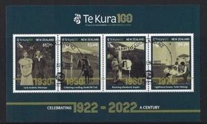 NEW ZEALAND 2022 TE KURA 100 YEARS  MINIATURE SHEET FINE USED - Picture 1 of 1