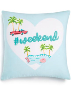 WHIM by Martha Stewart 18" x 18" Decorative Pillow - #Weekend - Blue 