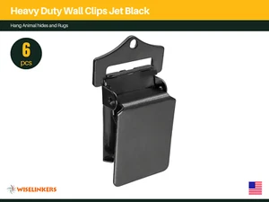 Clips de pared de alta resistencia negro azabache para clips colgantes de alfombras (paquete de 6) WISEELINKERS - Imagen 1 de 9