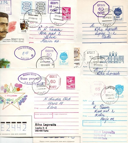 Estonia Estland 1991/1992 Provis Entwertungen+Soviet covers Part 3 Cover